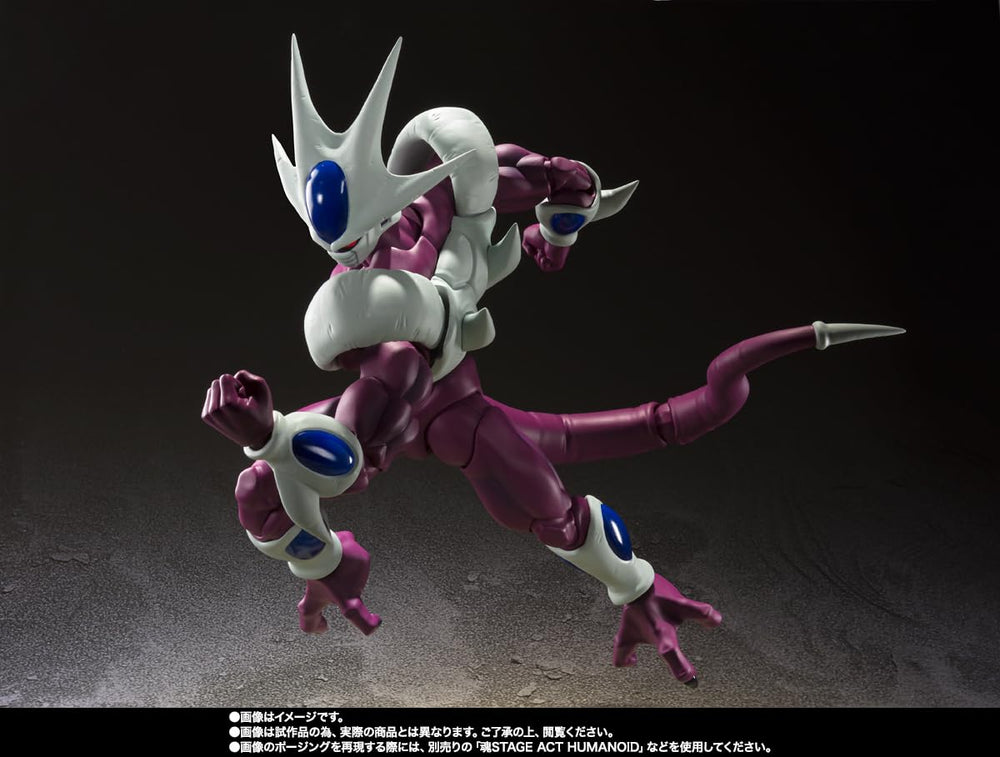 Tamashii Nations Dragon Ball Z Cooler Final Form base with 40th anniversary logo.
