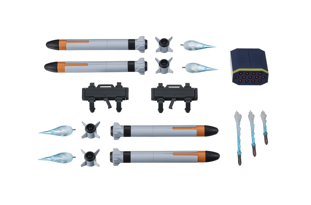 TAMASHII NATIONS Gundam SEED Canus short-range missile launcher enhances dynamic display scenes.