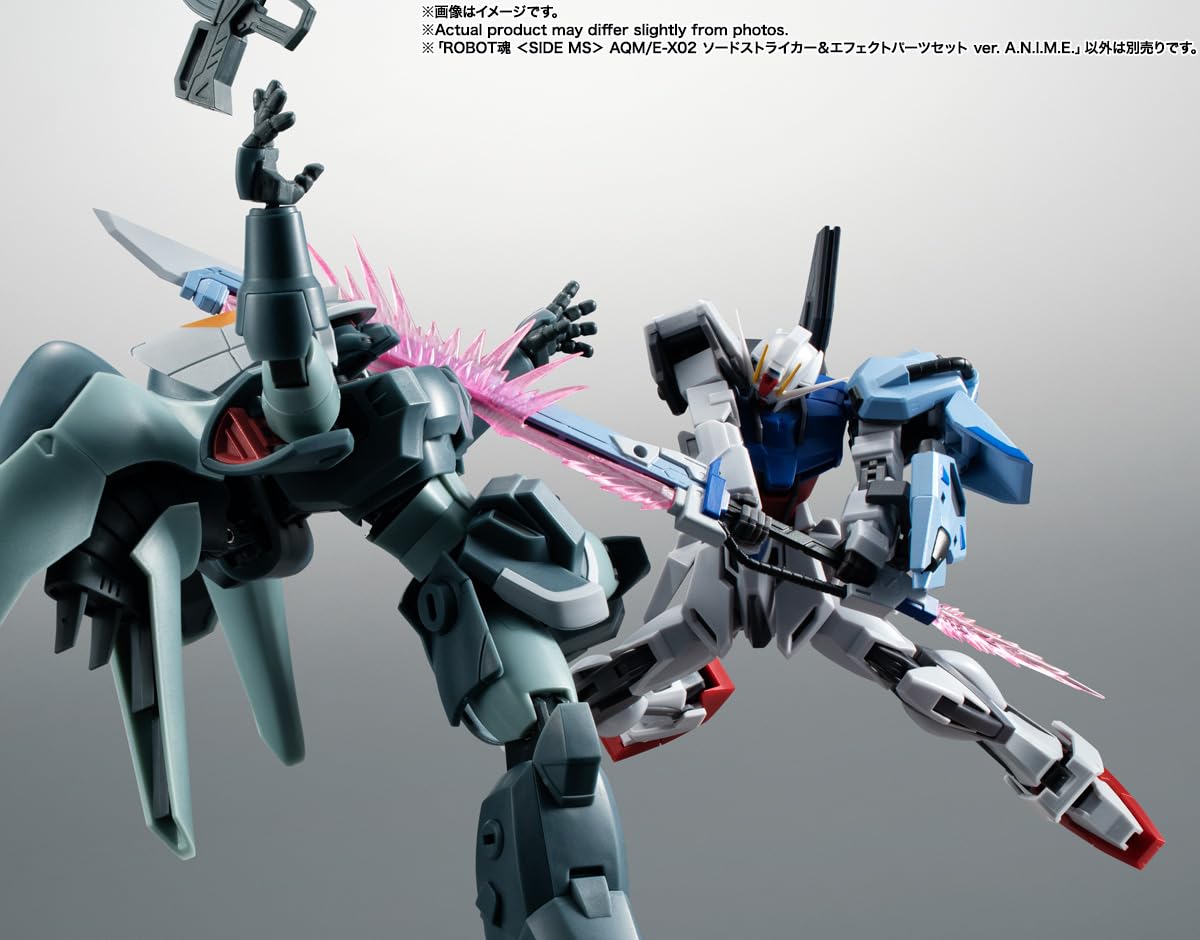 TAMASHII NATIONS Gundam Seed Sword Striker attached to figure for authenticity.