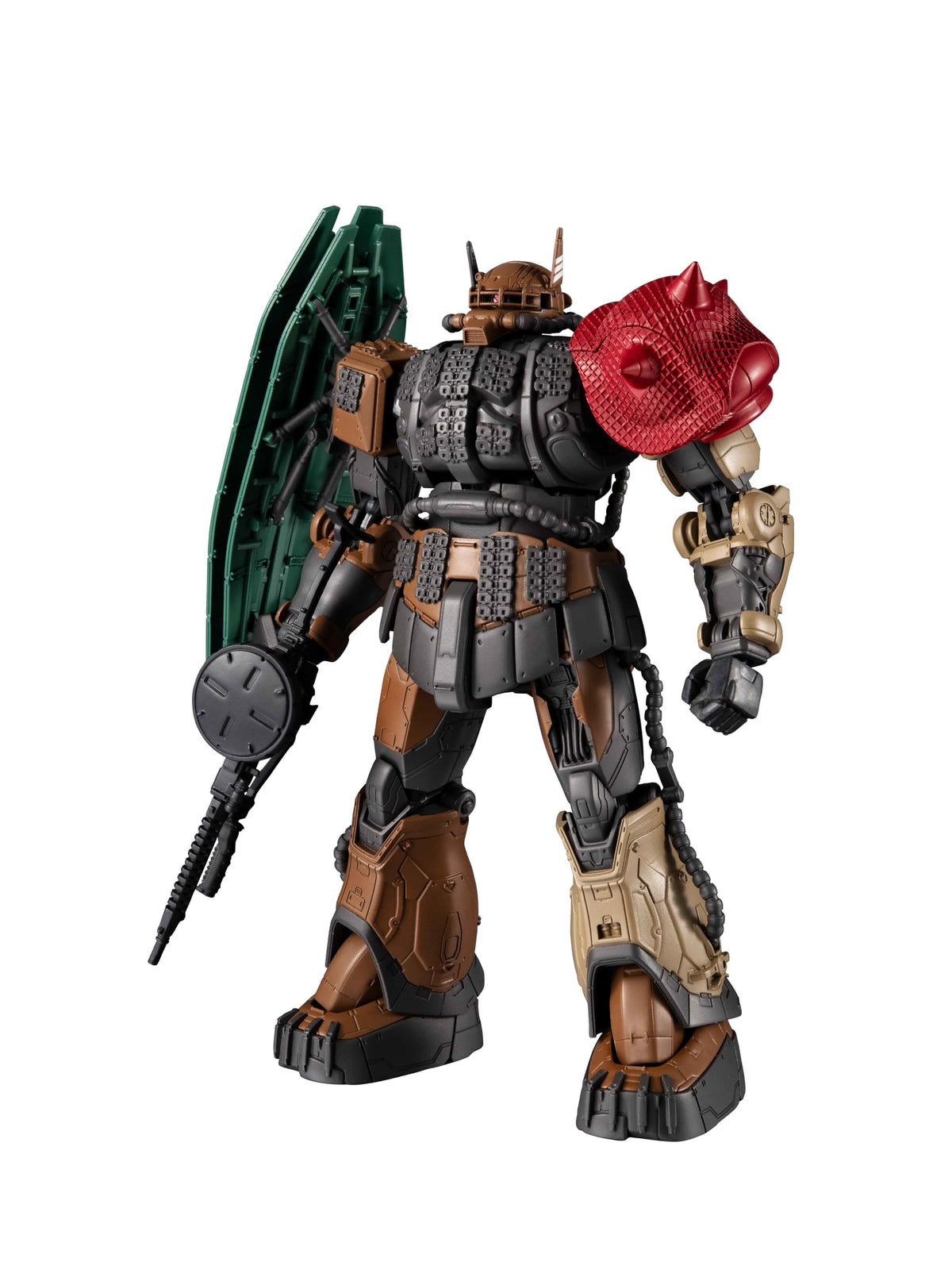 Tamashii Nations Gundam Zaku II Solari in flight pose for dramatic display