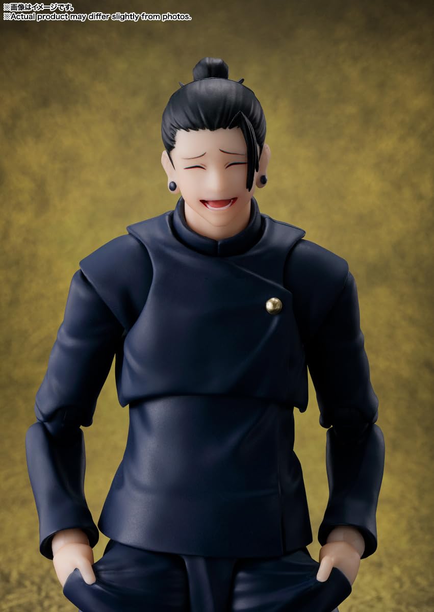 TAMASHII NATIONS Suguru Geto packaging warning label confirms licensing.
