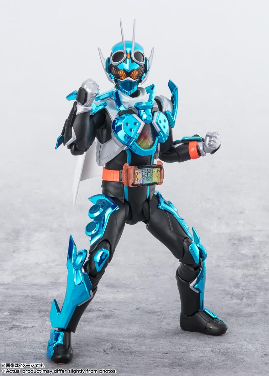 Tamashii Nations Kamen Rider Gotchard Steamhopper front view highlights chrome finish for premium display