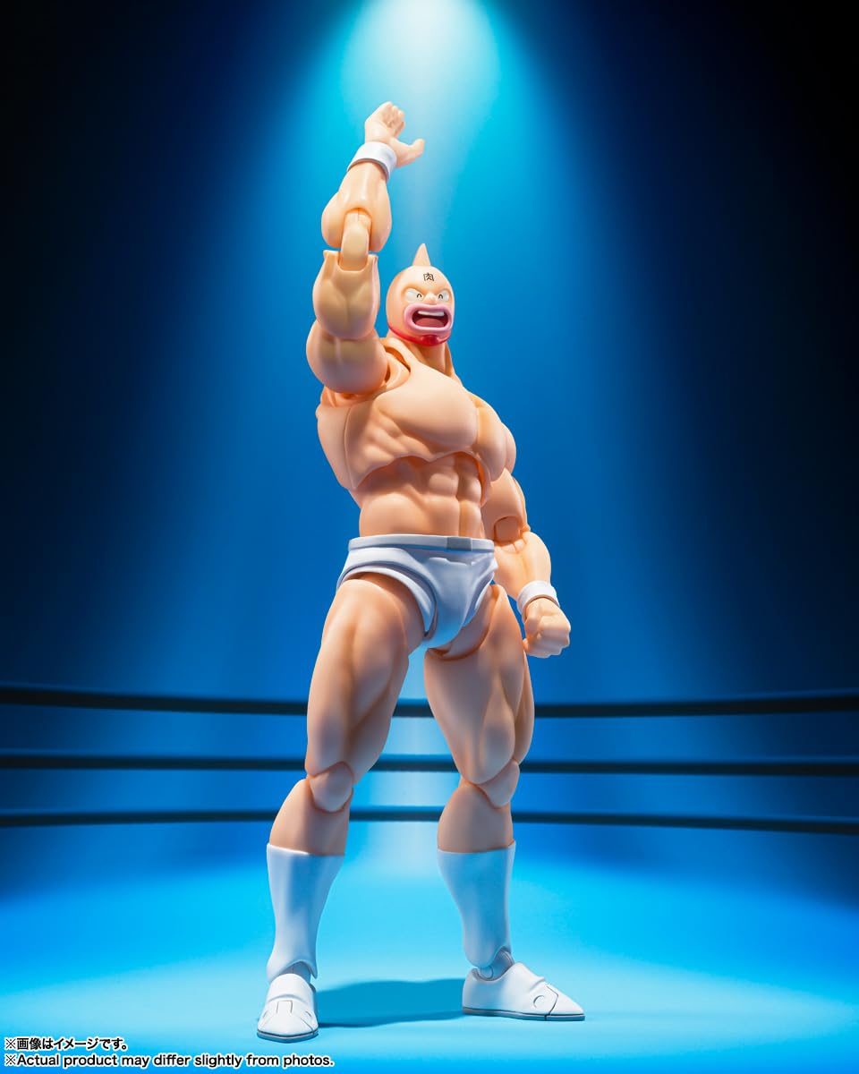 Three facial expressions for versatile character display of TAMASHII NATIONS Kinnikuman.