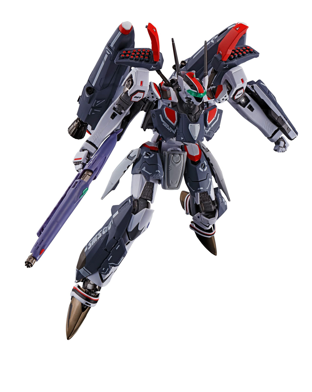 Tamashii Nations VF-25F Super Messiah Valkyrie in dynamic display pose for collection