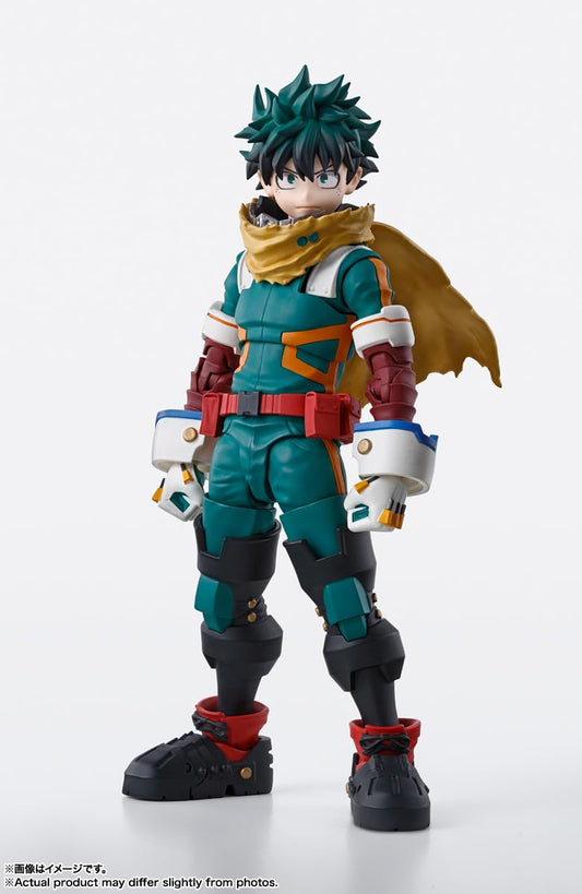 TAMASHII NATIONS Izuku Midoriya figure with articulated joints for versatile poses.