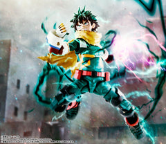 TAMASHII NATIONS Izuku Midoriya display-ready S.H.Figuarts figure for collectors.