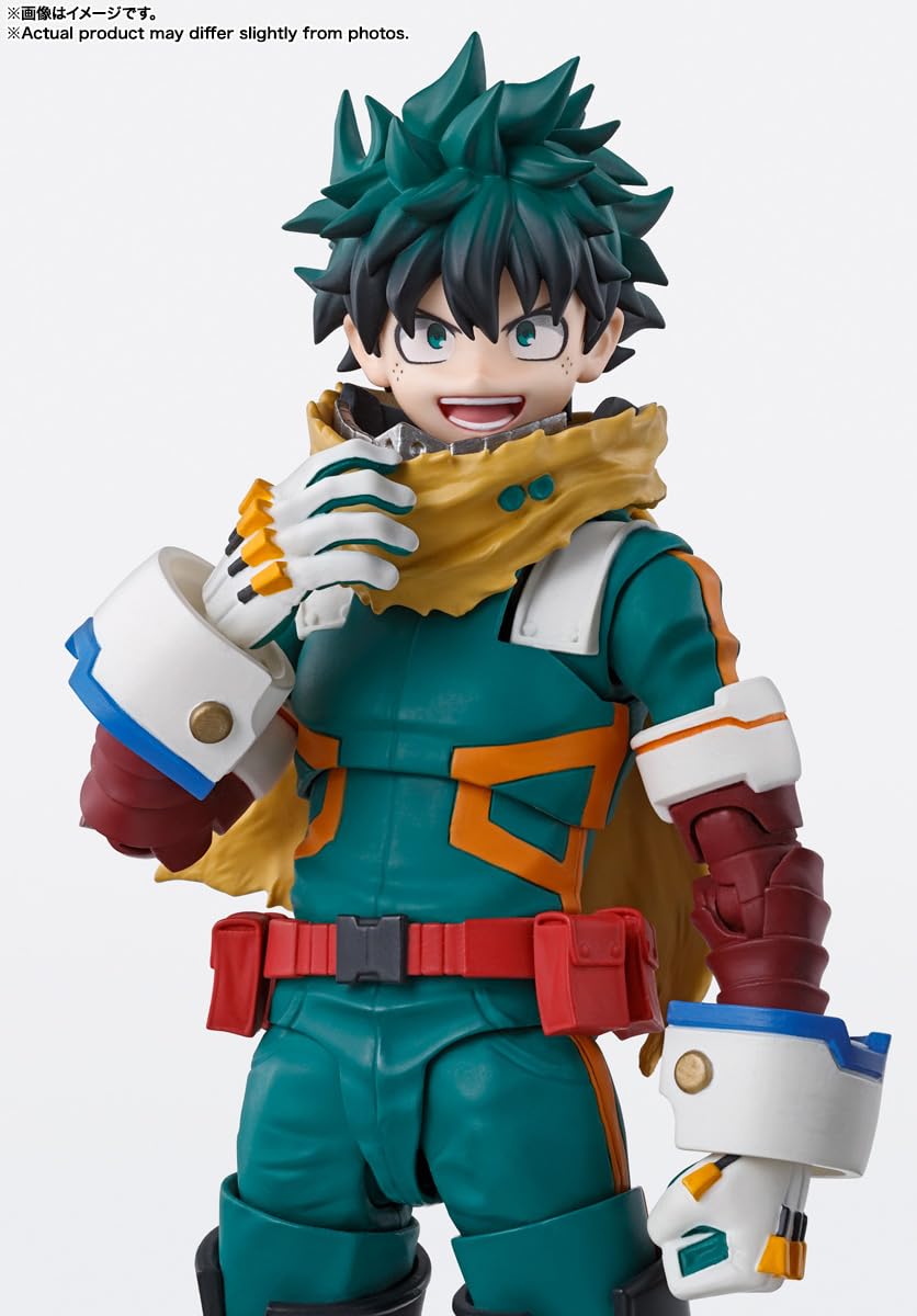 TAMASHII NATIONS Izuku Midoriya sculpt with detailed skin tones for realism.