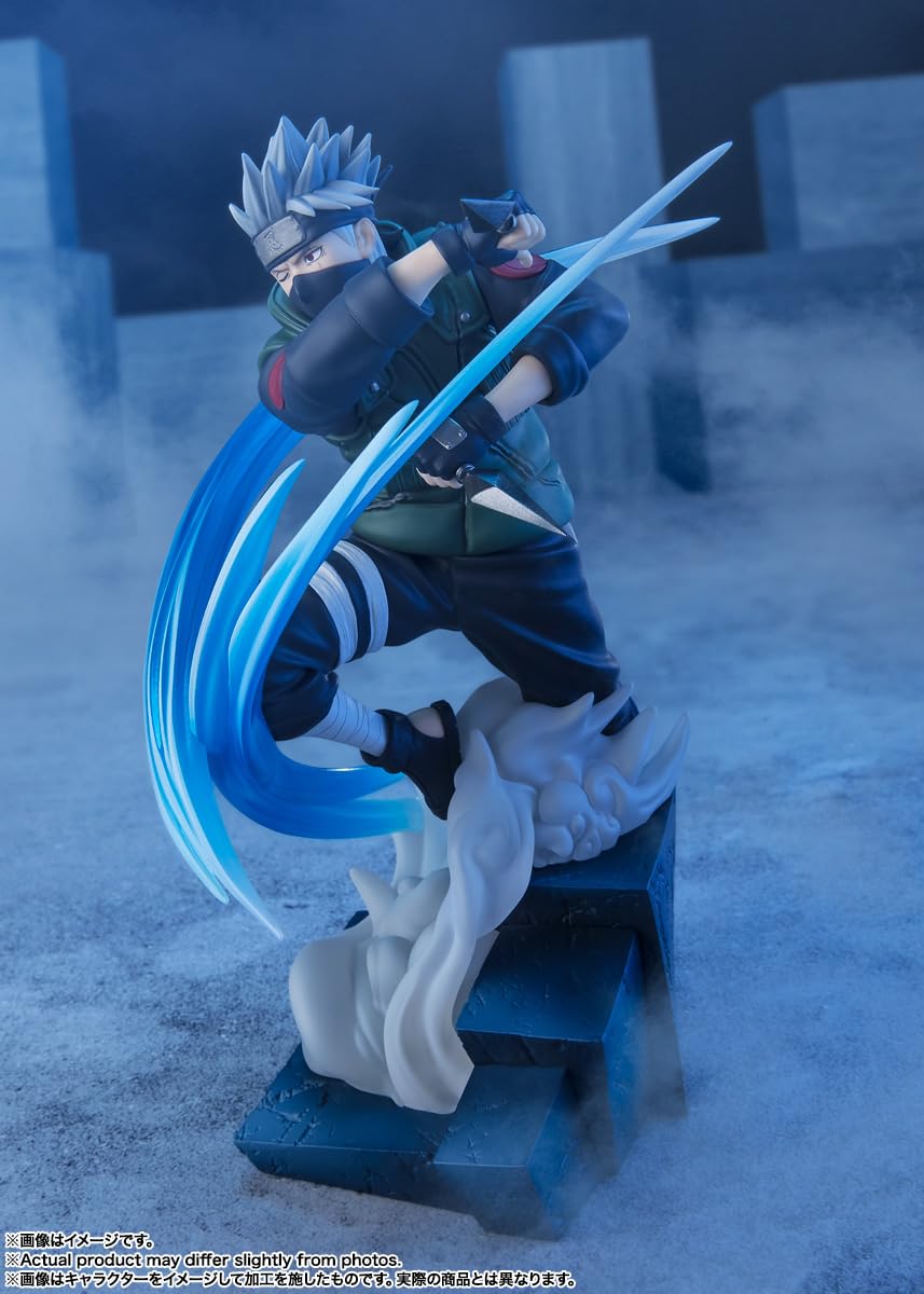Tamashii Nations Kakashi Hatake base shot demonstrates secure display option.