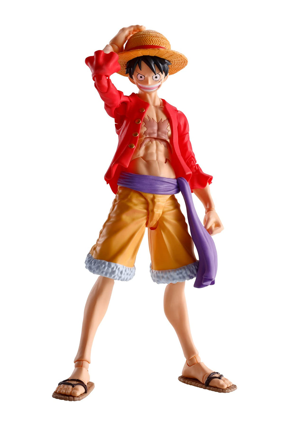 Tamashii Nations One Piece Luffy front view with new sculpt for dynamic display.