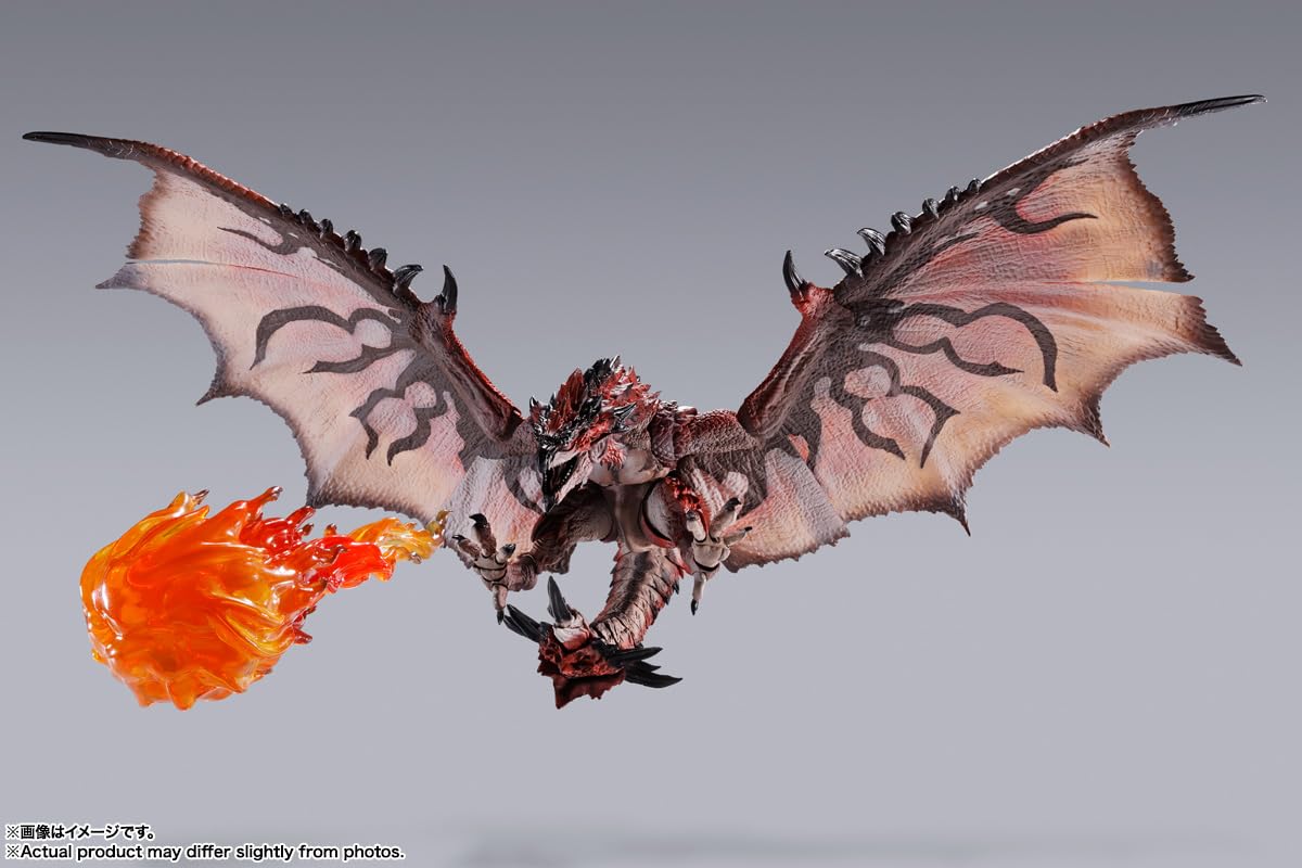 TAMASHII NATIONS Rathalos box shows Bandai Namco warning label authenticity.