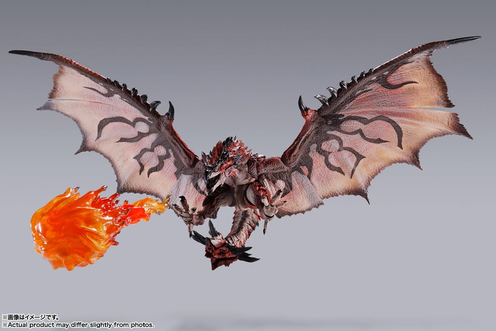 TAMASHII NATIONS Rathalos box shows Bandai Namco warning label authenticity.