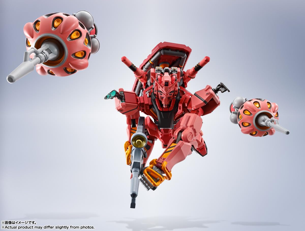 TAMASHII NATIONS Red Gundam hammer joints for flexible posing.