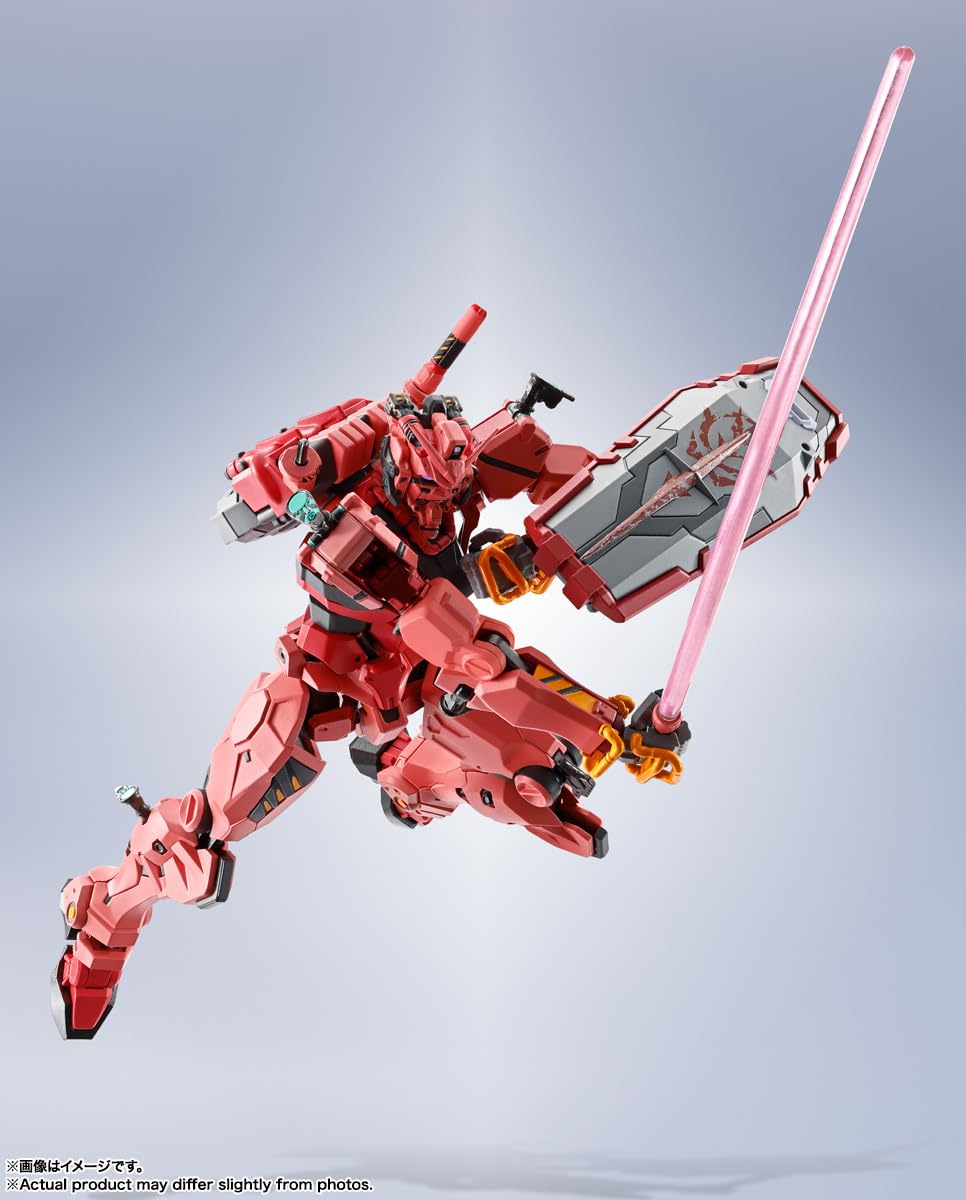 TAMASHII NATIONS Red Gundam shield grip parts for secure handling.