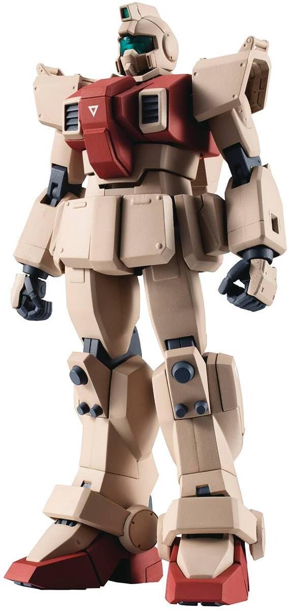 TAMASHII NATIONS Robot Spirits RGM-79 GM Ground Type front view for faithful display.