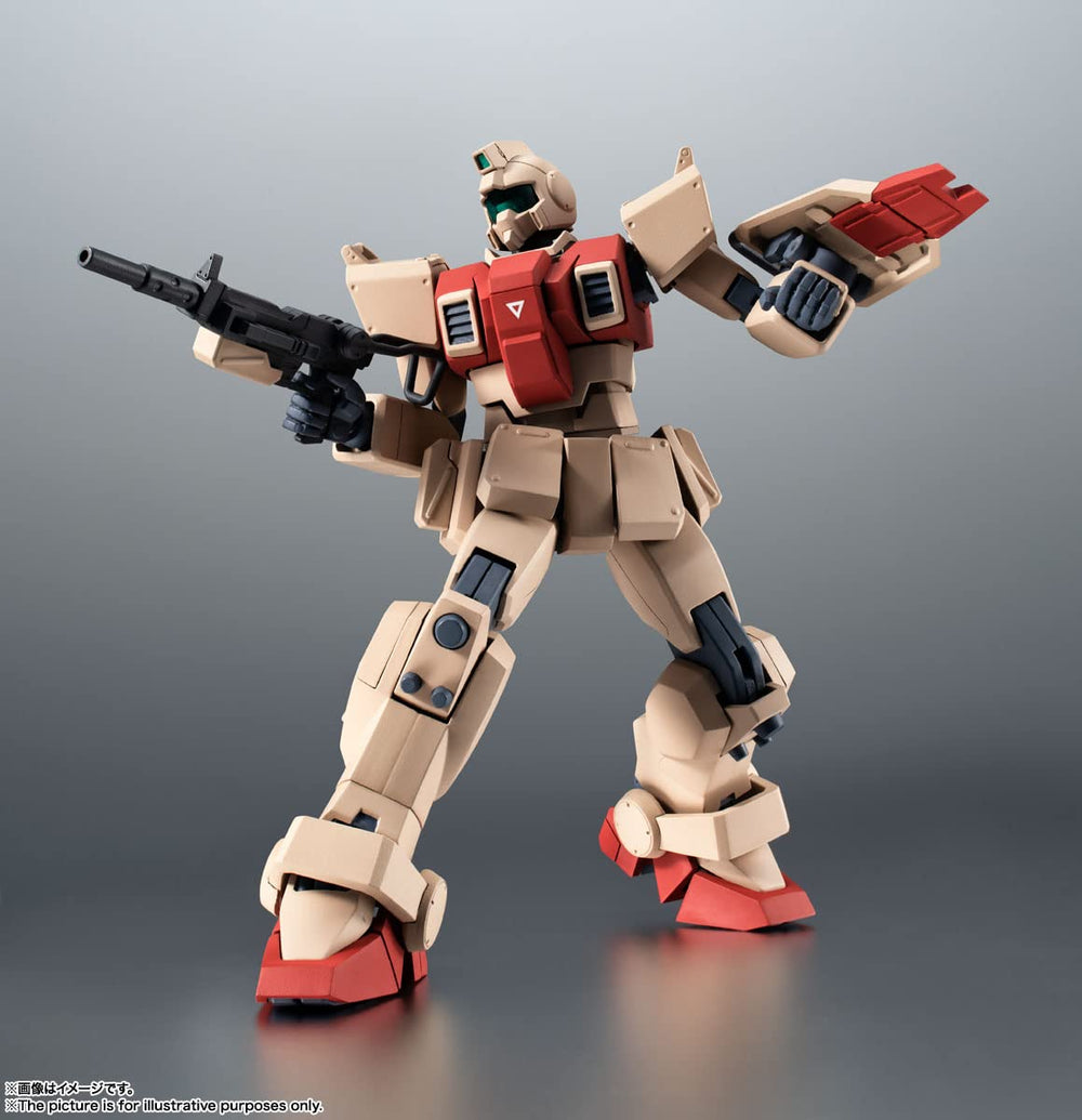 TAMASHII NATIONS Robot Spirits GM Ground Type optional hands for dynamic posing.