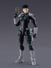 Swappable wrist and facial parts for customizable action poses on TAMASHII NATIONS Kaiju No 8 Hibino