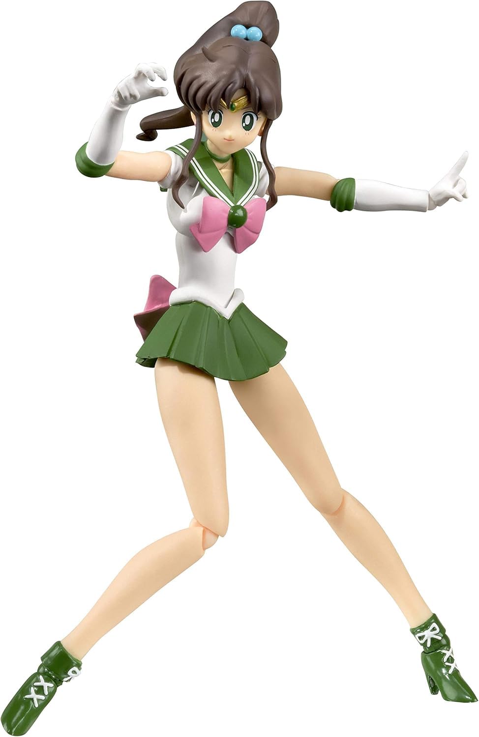 TAMASHII NATIONS Sailor Jupiter Animation Color Edition front view shows accurate color and poseability.