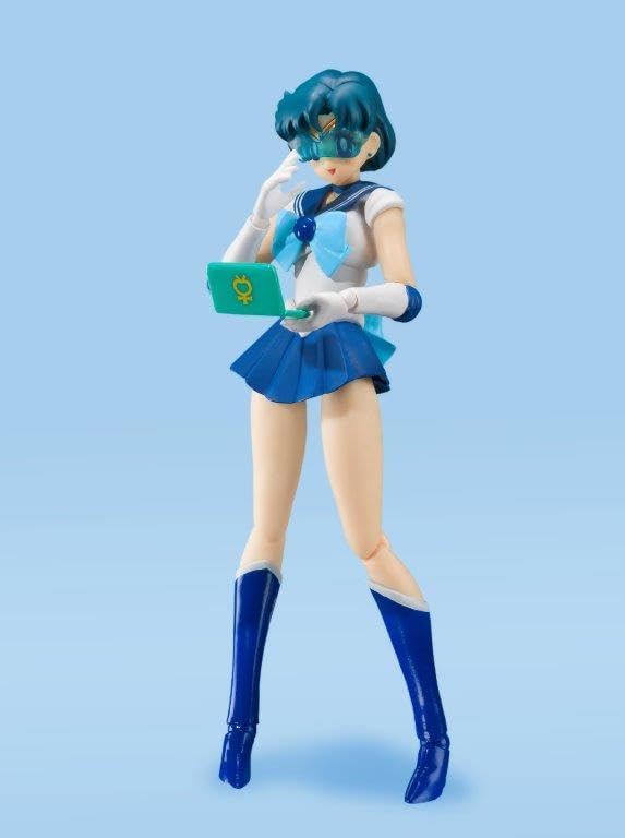 Tamashii Nations Sailor Mercury Animation Color Edition accessories and stand; supports versatile display options