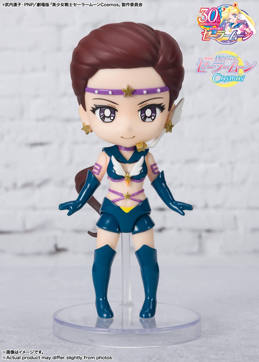 TAMASHII NATIONS Sailor Star Maker Cosmos Edition stand aids dynamic display.