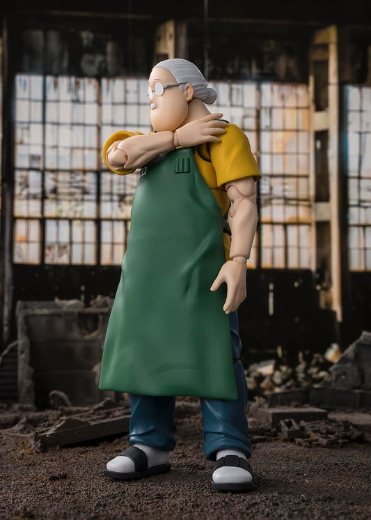 TAMASHII NATIONS Sakamoto Taro on display stand for stable posing.