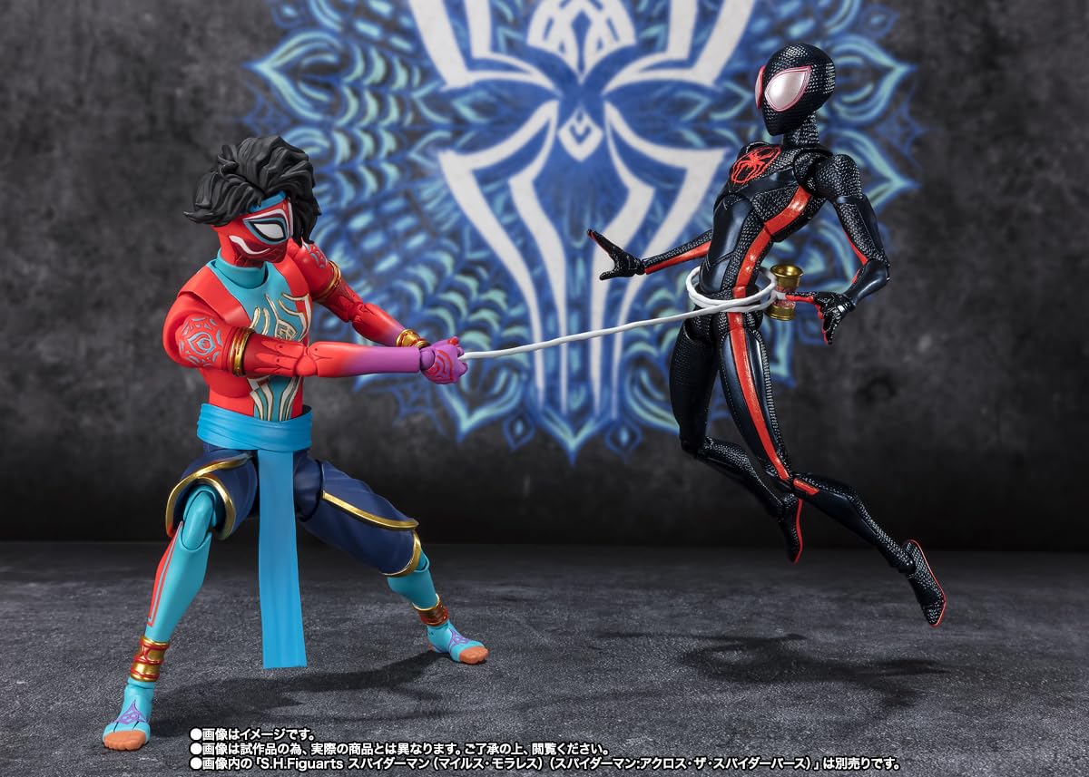Tamashii Nations Spider-Man India S.H.Figuarts vivid suit texture and detail.