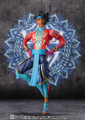 Tamashii Nations Spider-Man India S.H.Figuarts unmasked head for character detail.