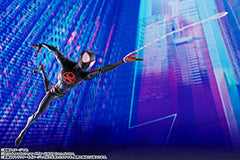 Tamashii Nations Spider-Man Miles Morales figure with Tamashii Stage stand for stability