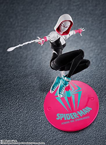 Spider-Gwen figure with dynamic posability for action-ready stances.