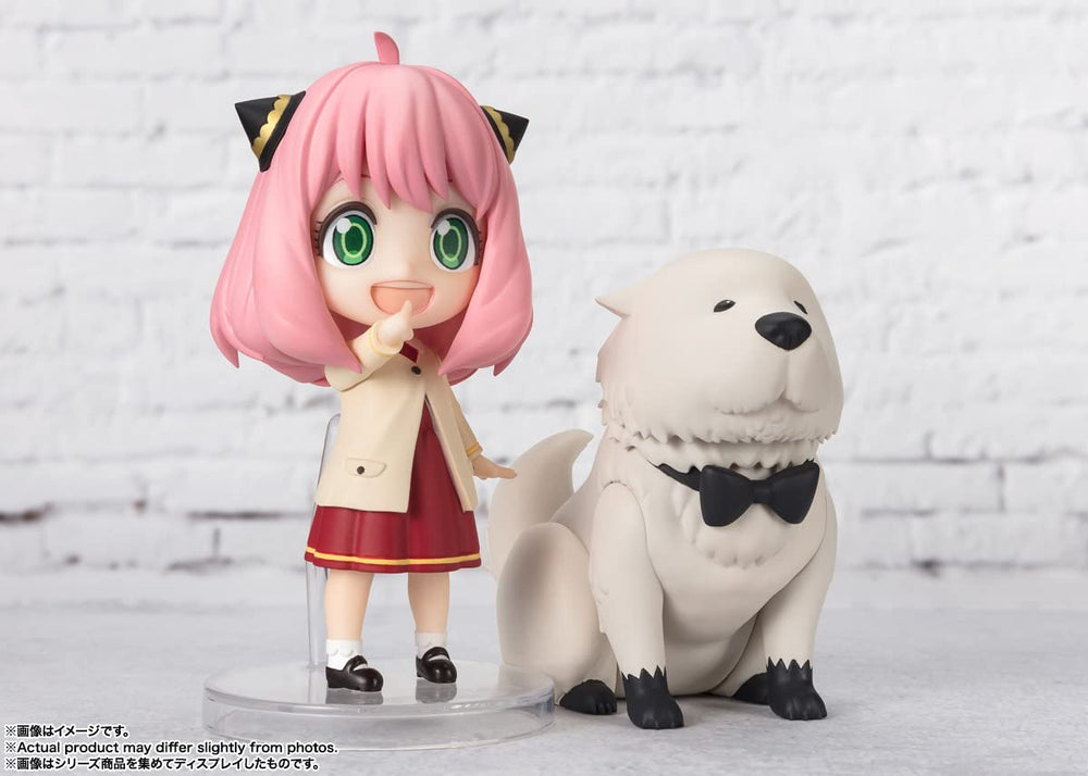 TAMASHII NATIONS Anya Forger Odekeke Outfit mini figure on a shelf display