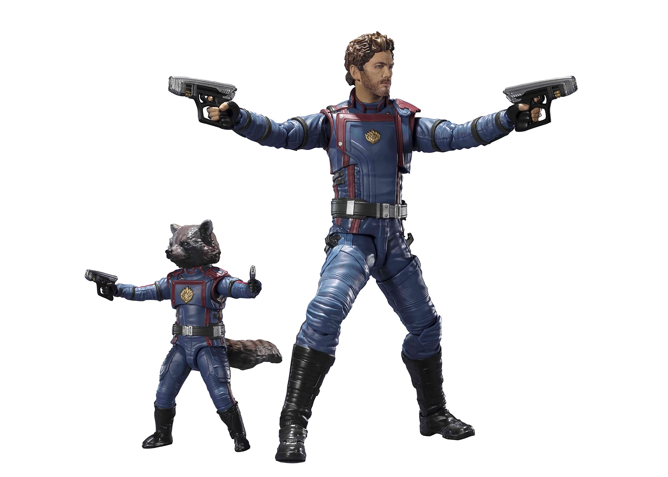 Tamashii Nations Star-Lord & Rocket Vol 3 figure, detailed pose for display