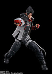Background sheet enhances display depth with TAMASHII NATIONS figure.