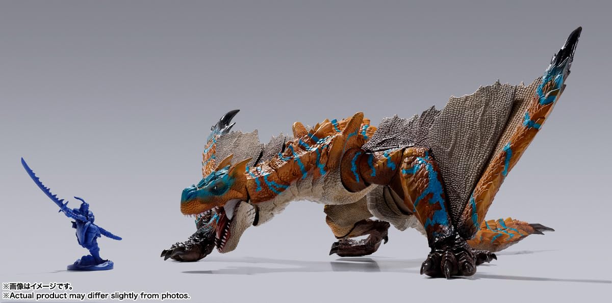 Tamashii Nations Tigrex jointed neck, body, and tail for versatile action poses.