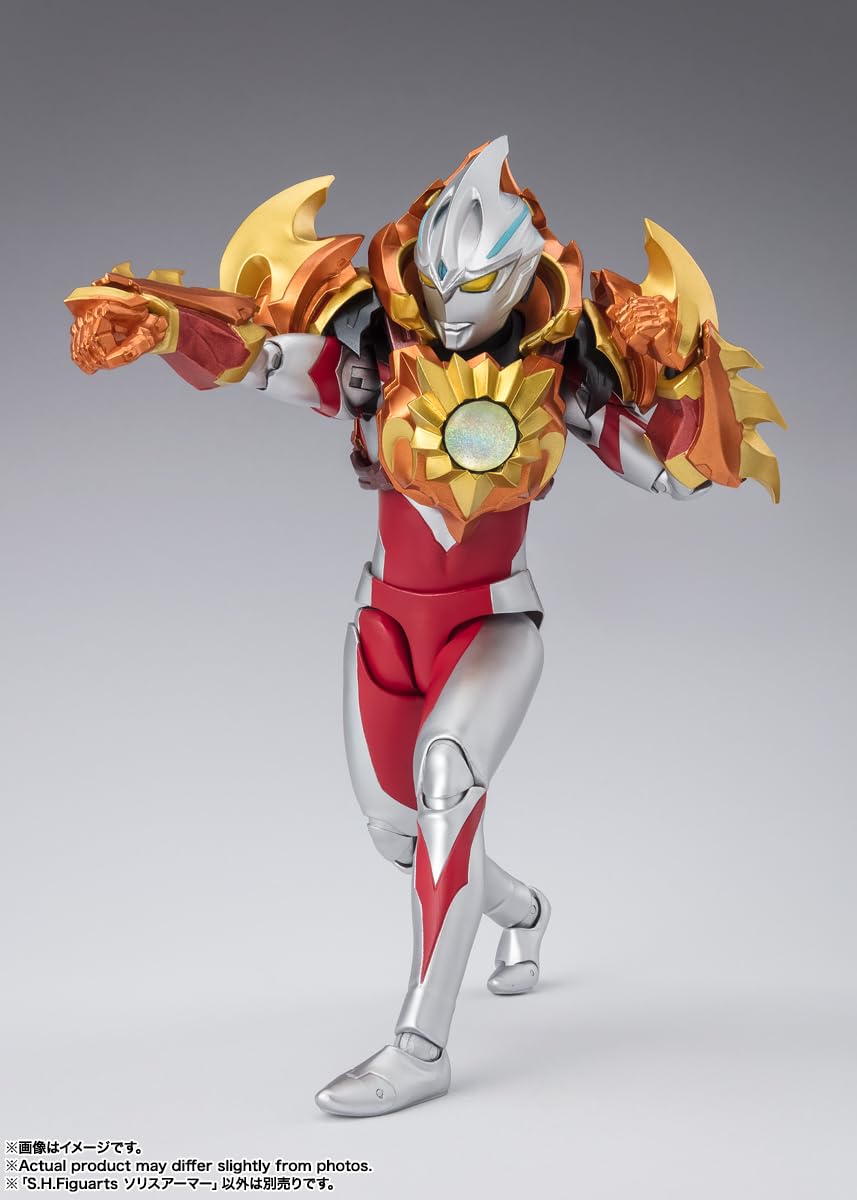 TAMASHII NATIONS Ultraman Arc Solis Armor captured in a dynamic pose.