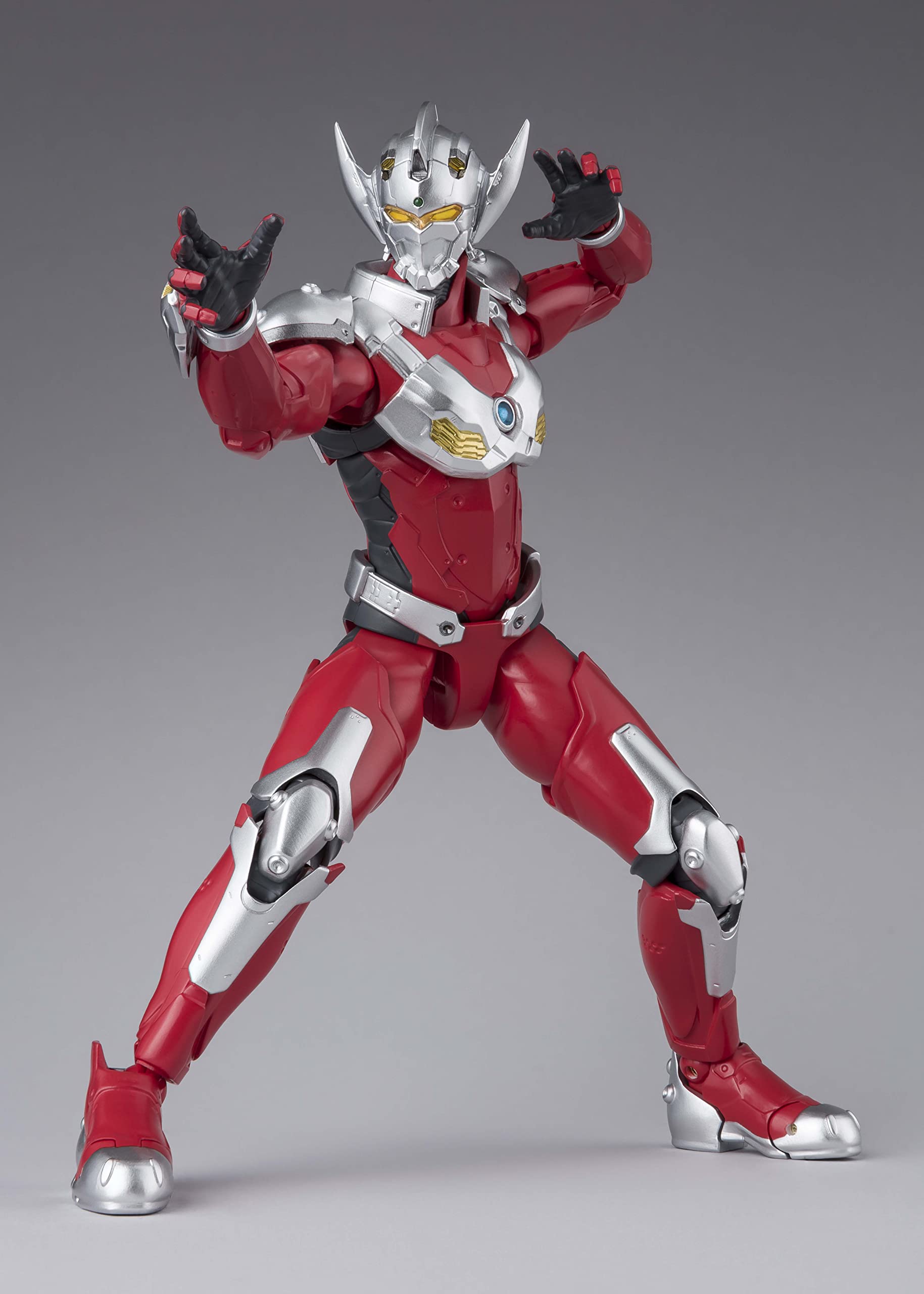 Tamashii Nations Ultraman Suit Taro Ultra Badge adds authentic detail.