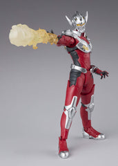 Tamashii Nations Ultraman Suit Taro Ultra Slash effects support dynamic poses.