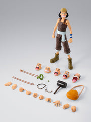TAMASHII NATIONS Usopp bonus Luffy face parts enable cross-set customization.