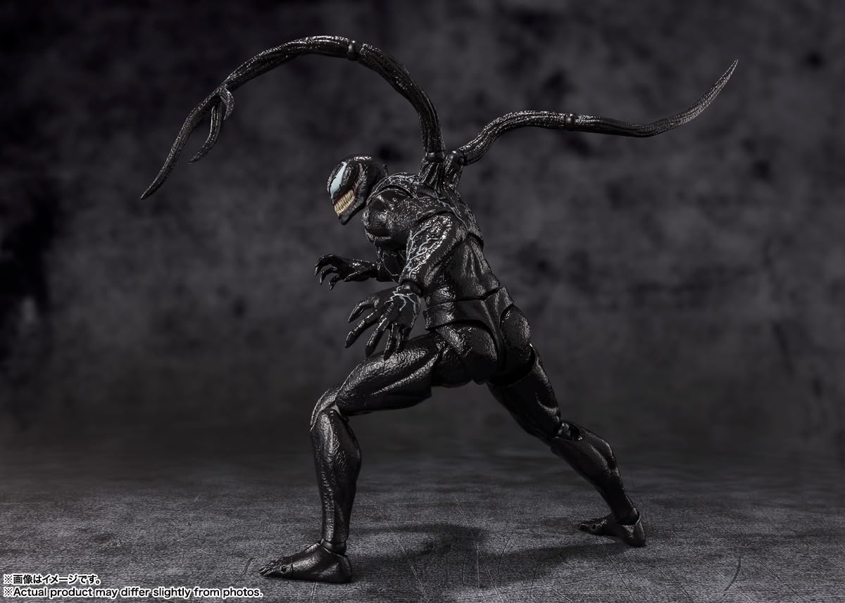 TAMASHII NATIONS Venom Last Dance figure back tentacles enhance dynamic action poses.
