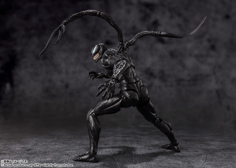 TAMASHII NATIONS Venom Last Dance figure back tentacles enhance dynamic action poses.