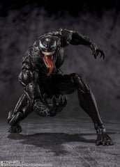 TAMASHII NATIONS Venom Last Dance figure back view shows articulated back tentacles for display.