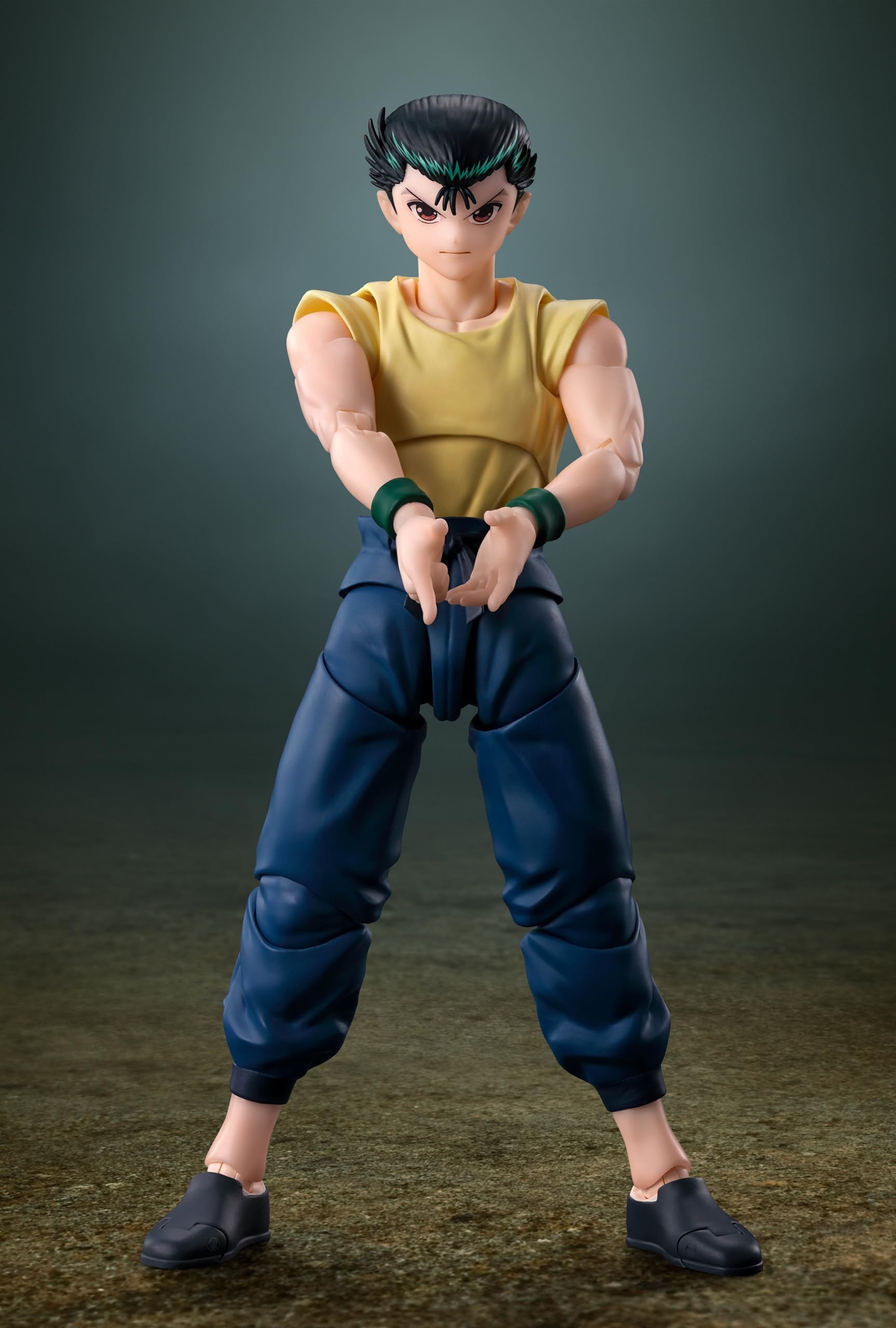 Tamashii Nations Yusuke Urameshi interchangeable hands for expressive grips.