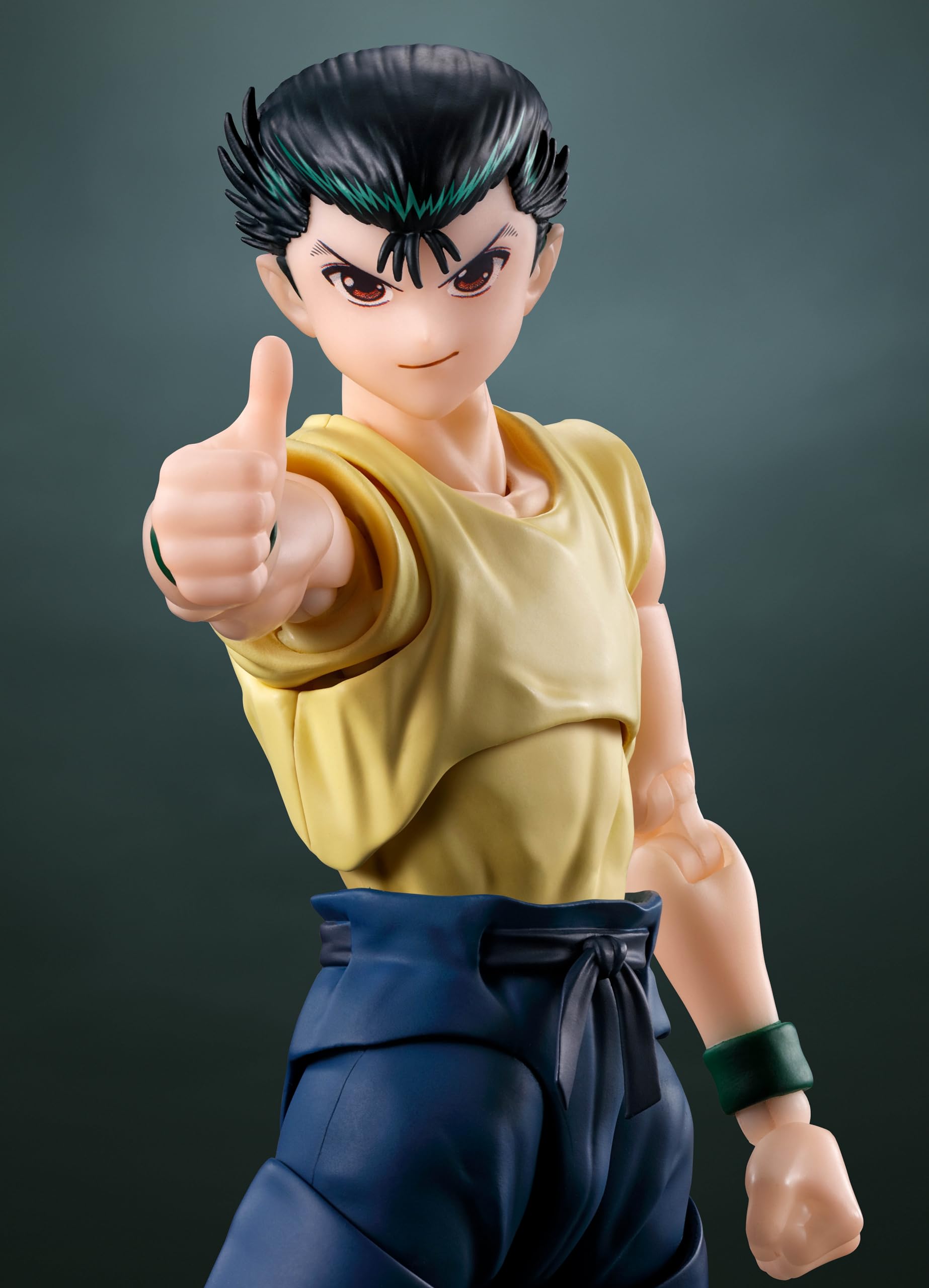 Tamashii Nations Yusuke Urameshi Reigan firing pedestal supports action.