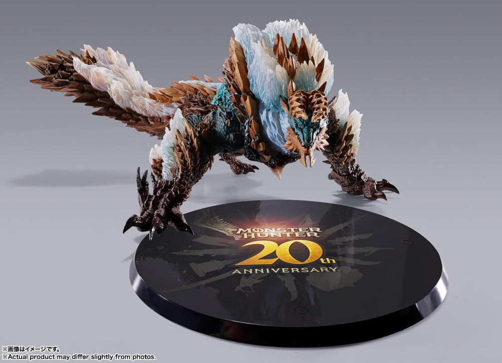 TAMASHII NATIONS Zinogre 20th Anniversary figure side view highlighting dynamic poseability.