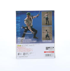Tamashii Nations Roronoa Zoro S.H.Figuarts with expressive sculpting and lifelike features.