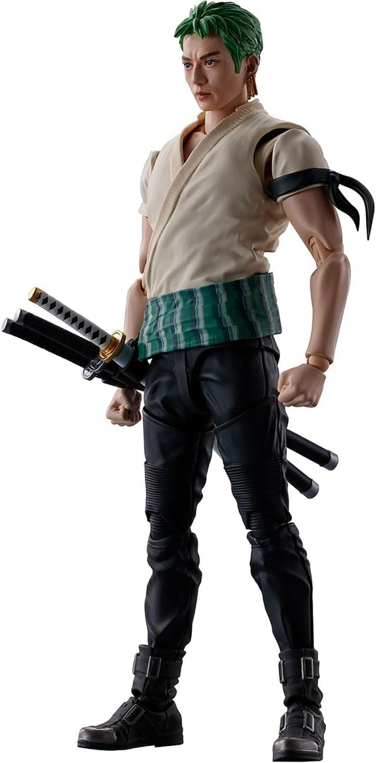 Tamashii Nations Roronoa Zoro S.H.Figuarts front view for versatile display.