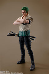 Tamashii Nations Zoro S.H.Figuarts includes optional heads for alternate looks.