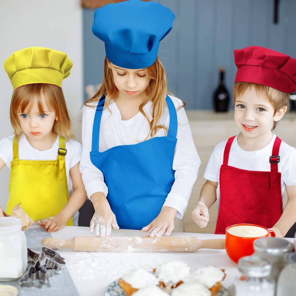 Tamicy kids chef hat mushroom-shaped breathable design enhances comfort during activities.
