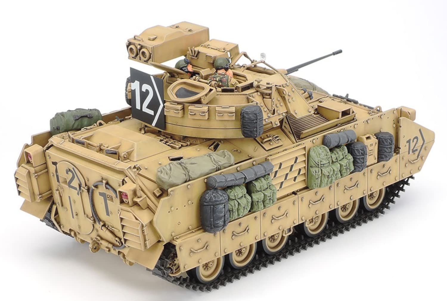 TAMIYA Desert Storm M2A2 ODS showing GPS antenna for realistic radio equipment