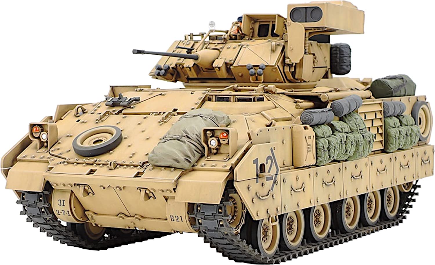 TAMIYA Desert Storm M2A2 ODS with laser range finder for authentic battlefield detailing