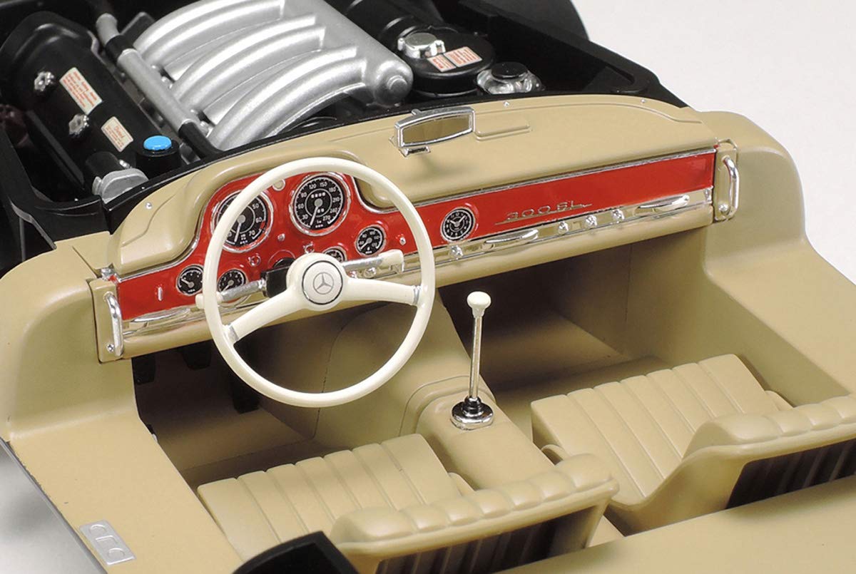 TAMIYA Mercedes-Benz 300SL 1/24 cockpit detail showcases scale modeling precision