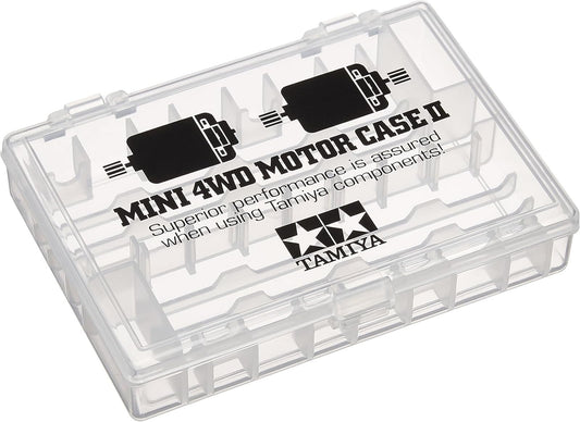Tamiya Mini 4WD Motor Case 2 front view organizes shafts and parts for quick builds